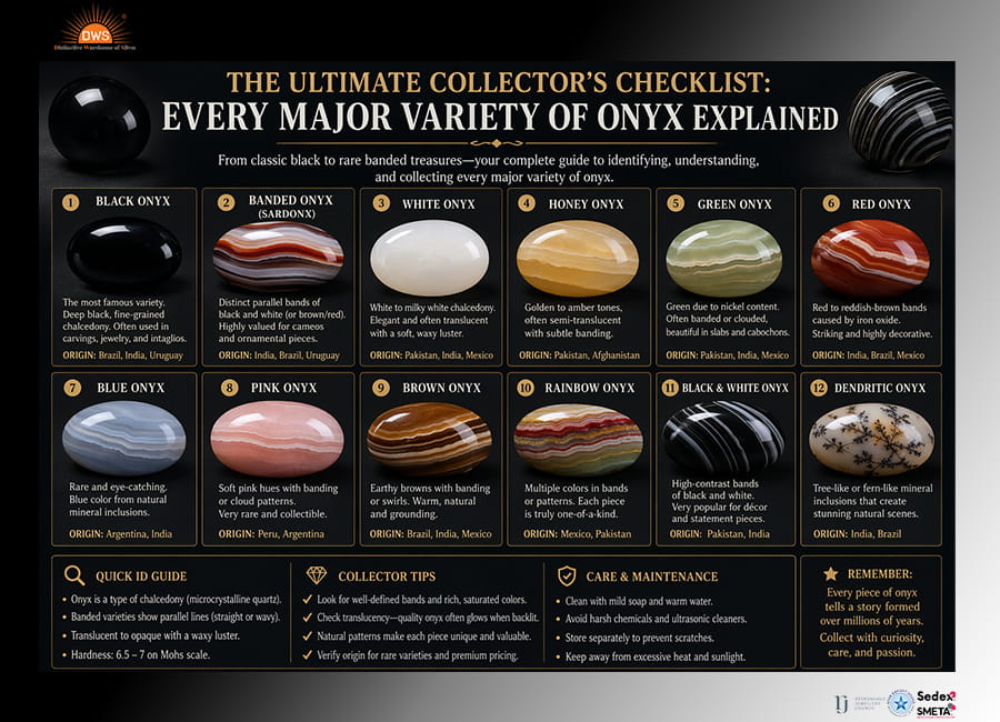 The Ultimate Collector’s Checklist: Every Major Variety of Onyx Explained The Ultimate Collector’s Checklist: Every Major Variety of Onyx Explained